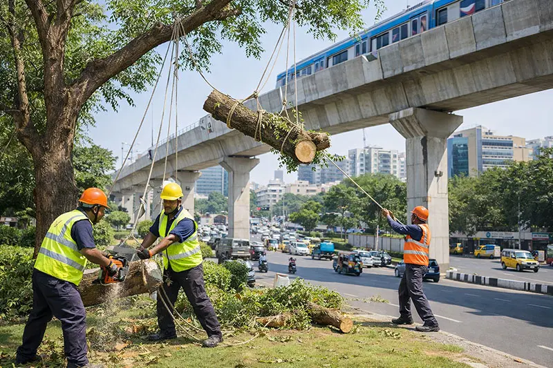 Metro Line Tree Cutting in Hyderabad